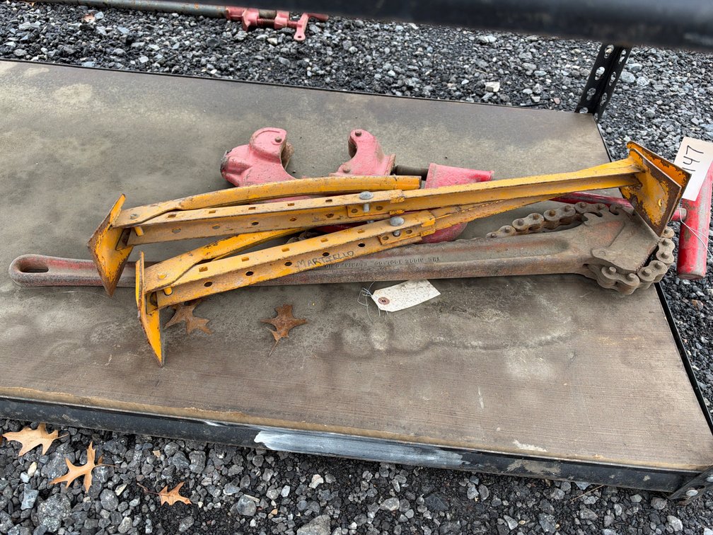 Pipe Cutter, Brick Tongs, Chain Pipe Wrench