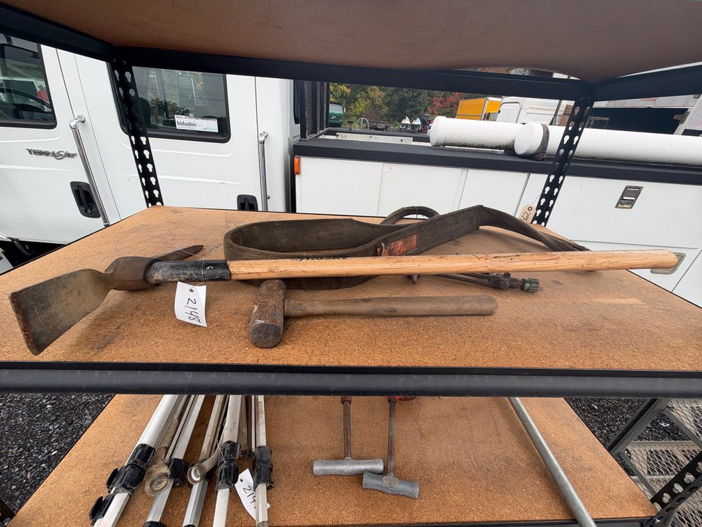 Lifting Strap, Pick Axe, Sledgehammer
