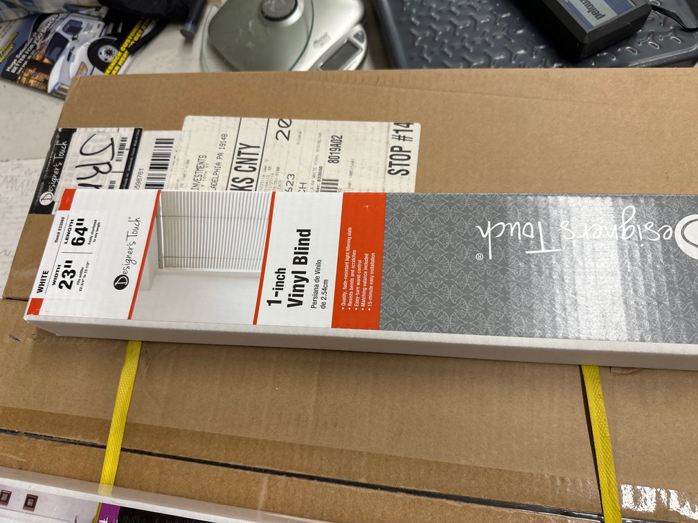 (6) New 1” Vinyl Blinds 23” x 64”