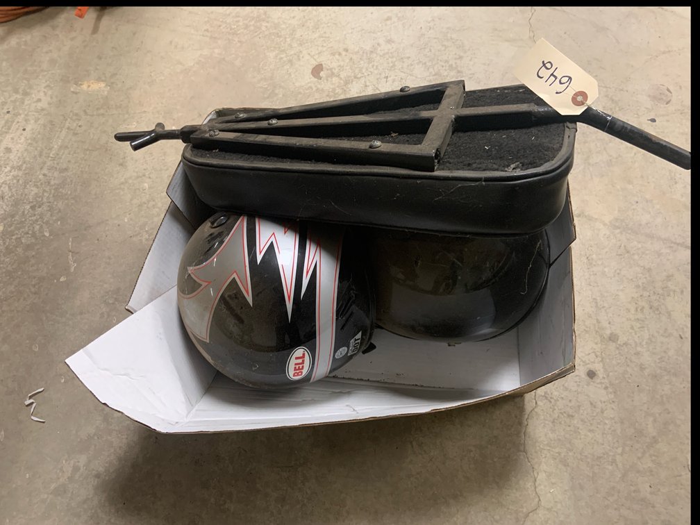 (2) Motorcycle Helmets & Seat