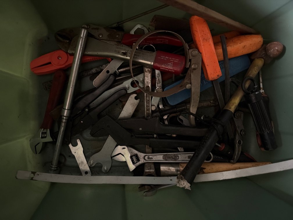 Pliers, Wrenches, Pry Bars, Hammer