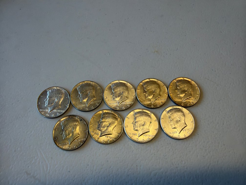 (9) Half Dollars 1965-1969