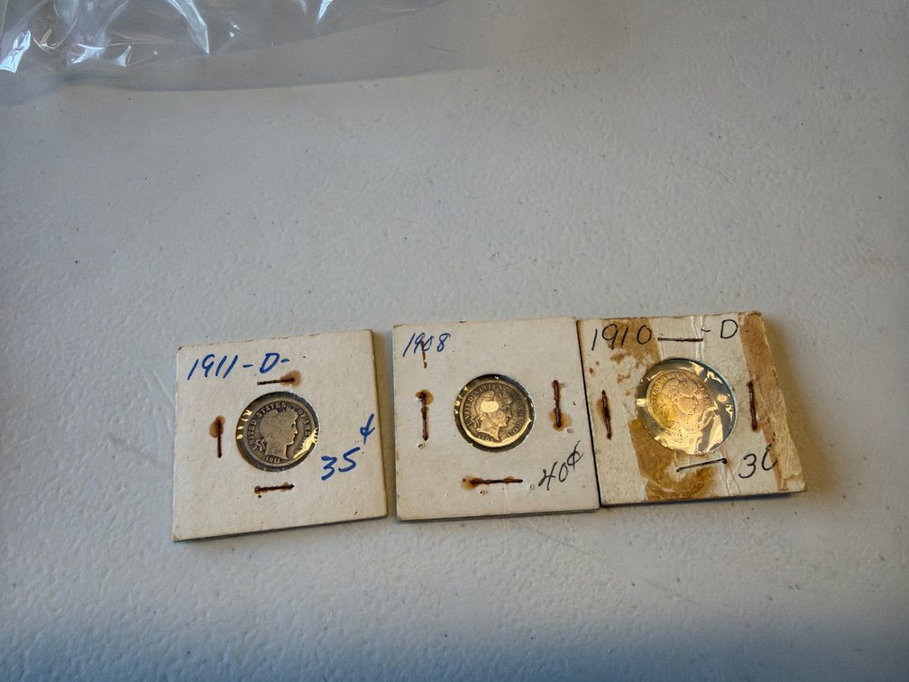 1908 & 1910-D & 1911-D Dimes
