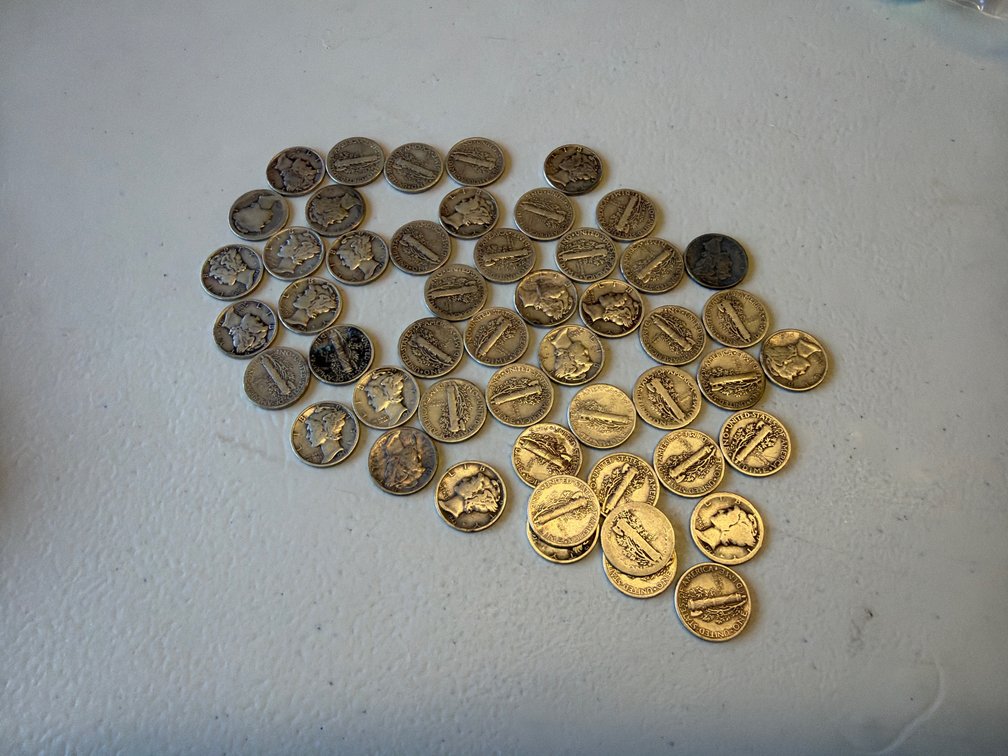 (50) Mercury Dimes