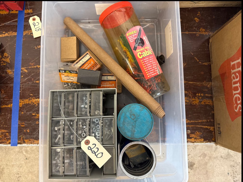 Box Of Screws, Washers, And Zipties