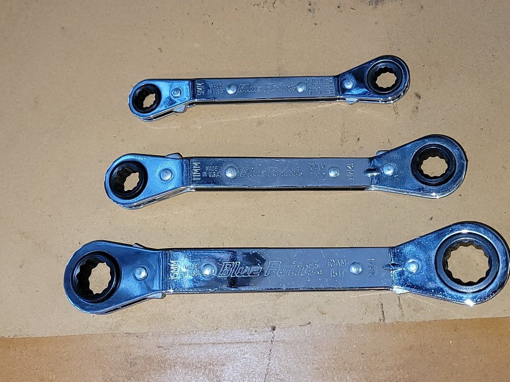 (3) Blue Point Off-Set Reversable Ratcheting Bix Wrenches