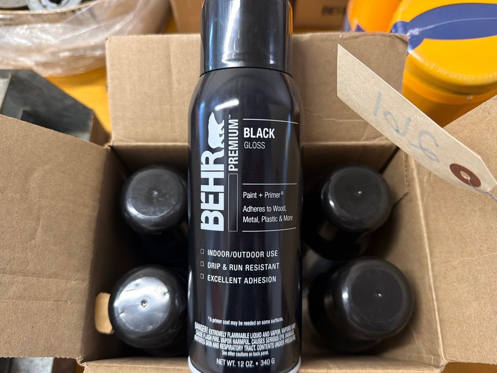 (6) Behr Premium Black Gloss Spray Paint