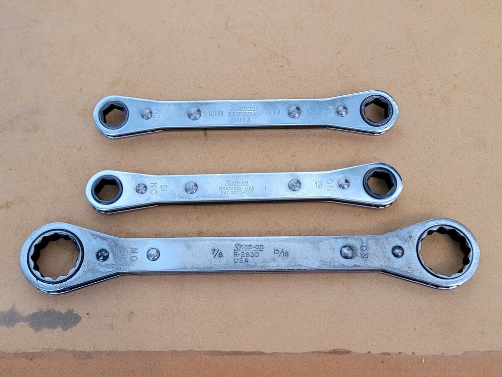 (3) Snap-On Double Ended Ratchet Wrenches