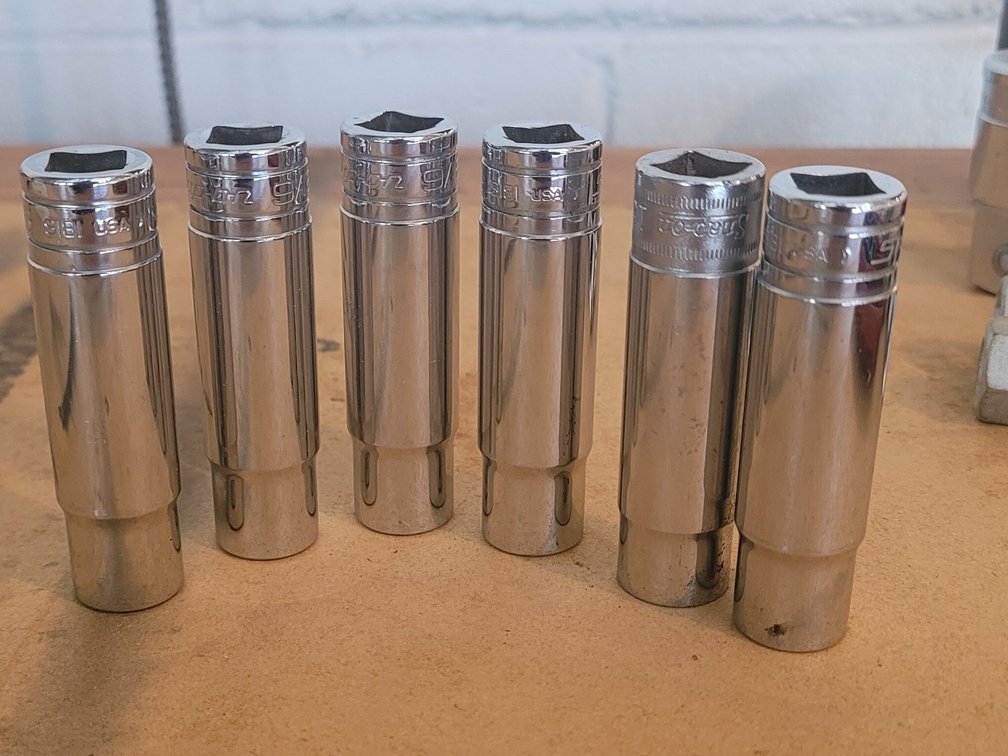 (6) Snap-On Chrome Deep Sockets