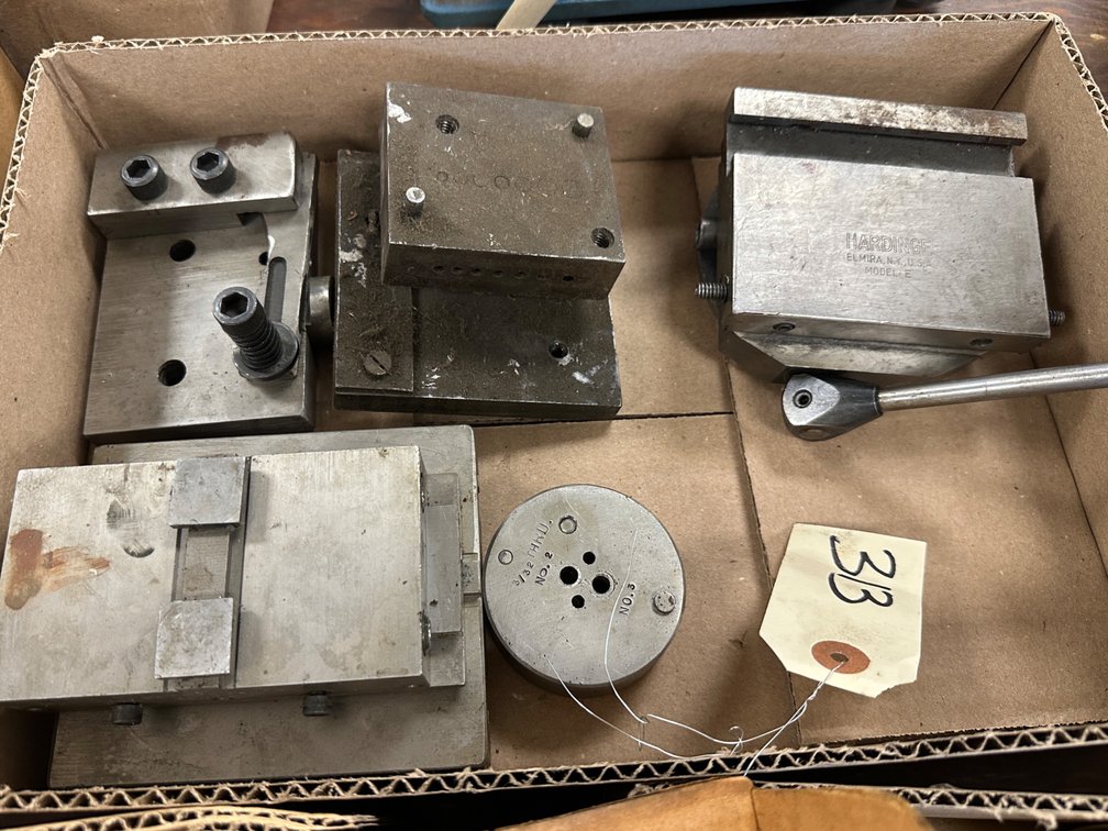 Hardinge & Assorted Machinist Setup Fixtures, Blocks & Table