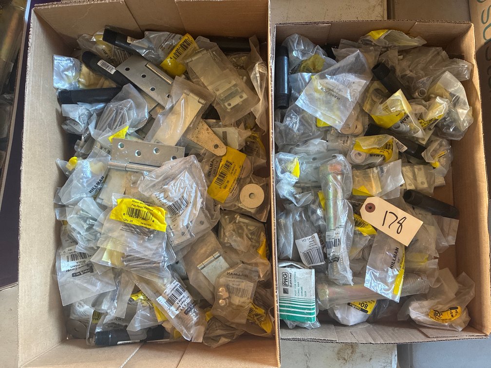 (2 Boxes) Hinges and Hardware