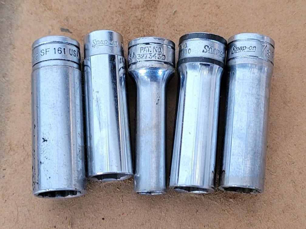 (5) Snap-On Deep Sockets