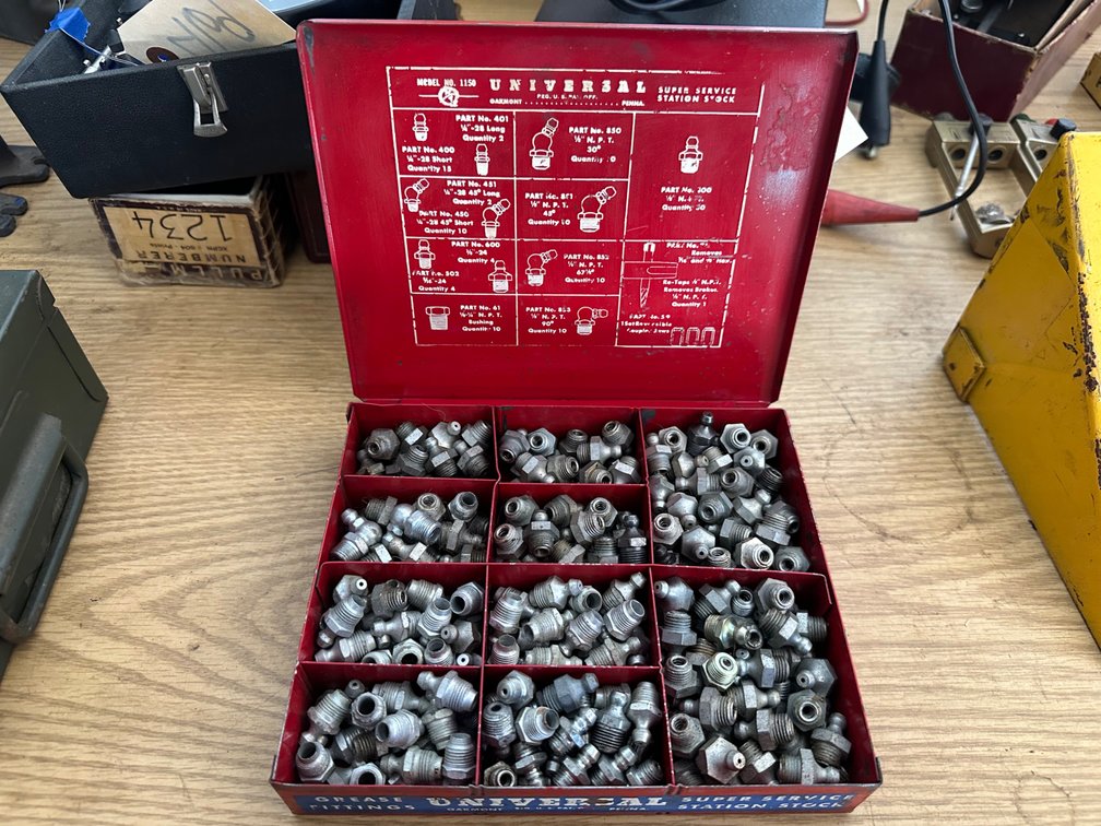 Vintage Retail Grease Fitting Box