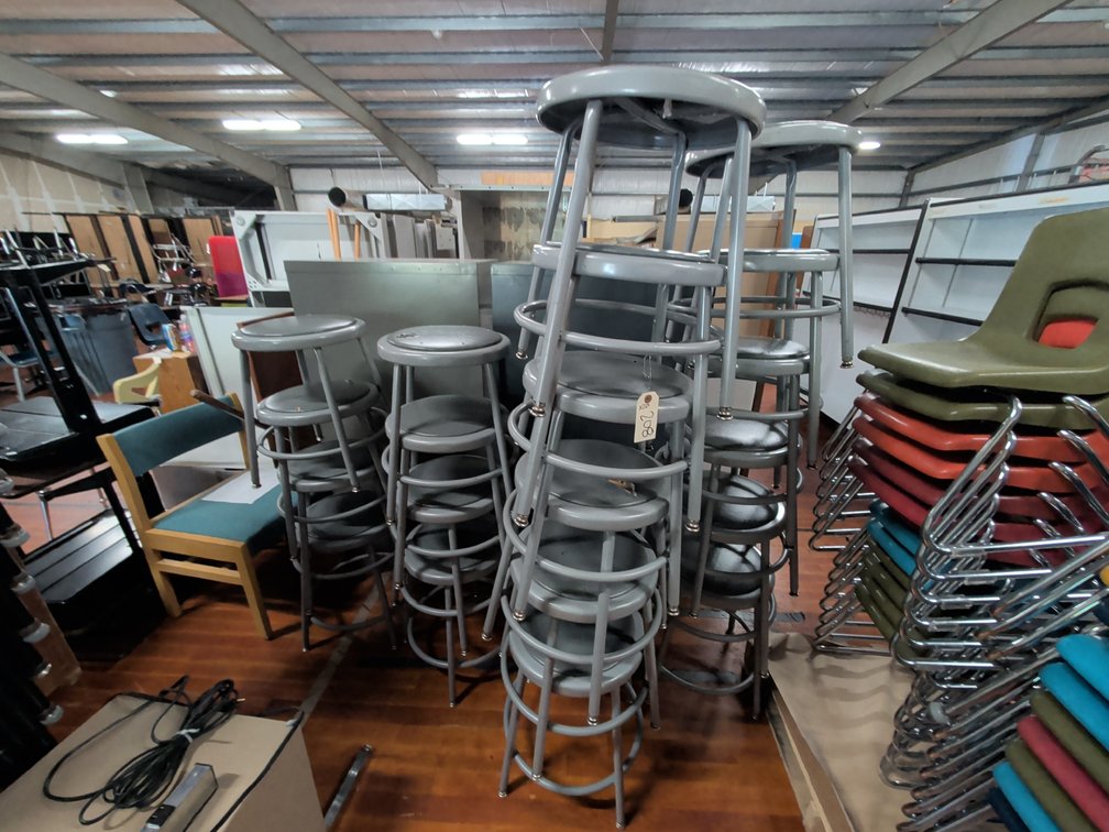 (20) Padded Metal Stools