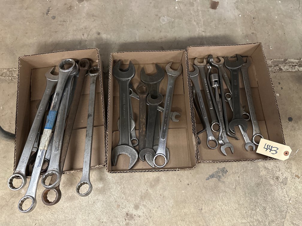 (3) Boxes Of Assorted Combination Wrenches & Hand Tools