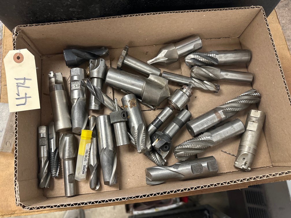 Box Of Assorted End Mills, Countersinks & Taps