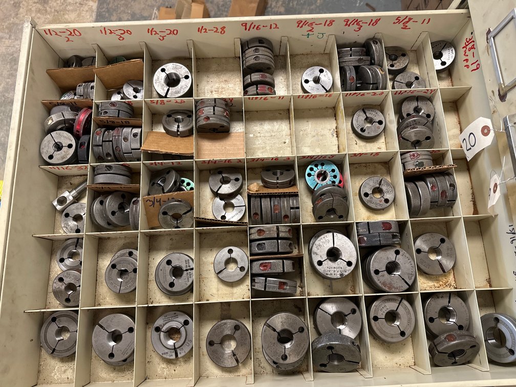 Drawer Of Assorted Thread Gauges