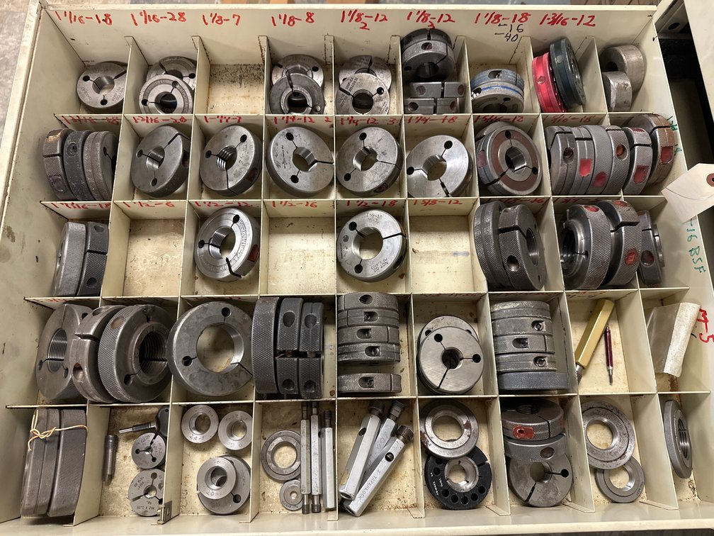 Drawer Of Assorted Thread Gauges