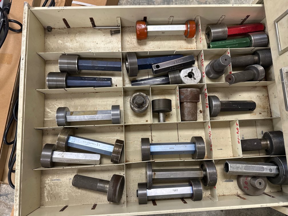 Drawer Of Assorted Threaded Plug Gauges