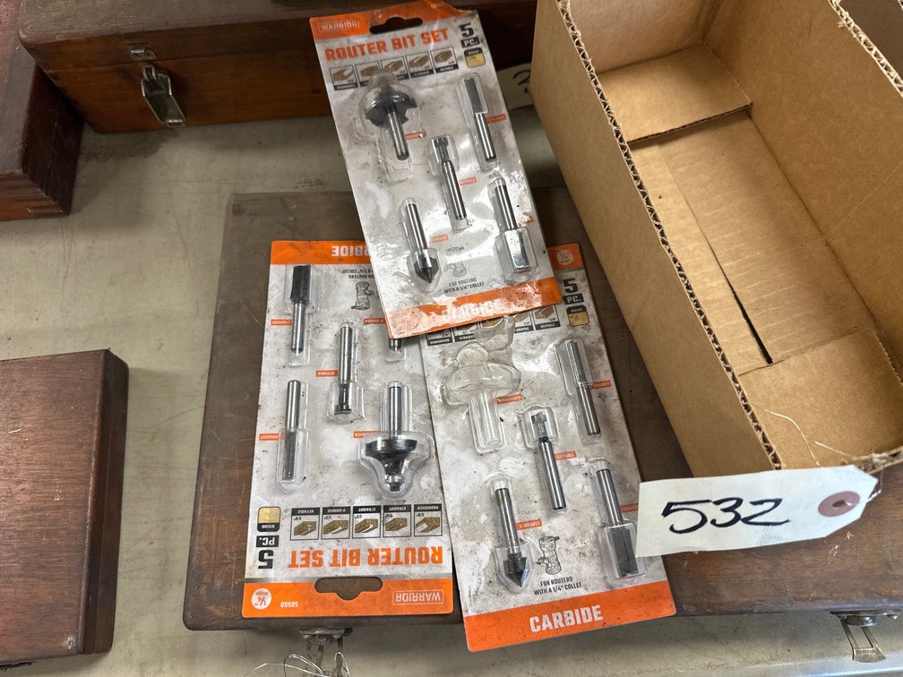 (3) Carbide Router Bit Sets
