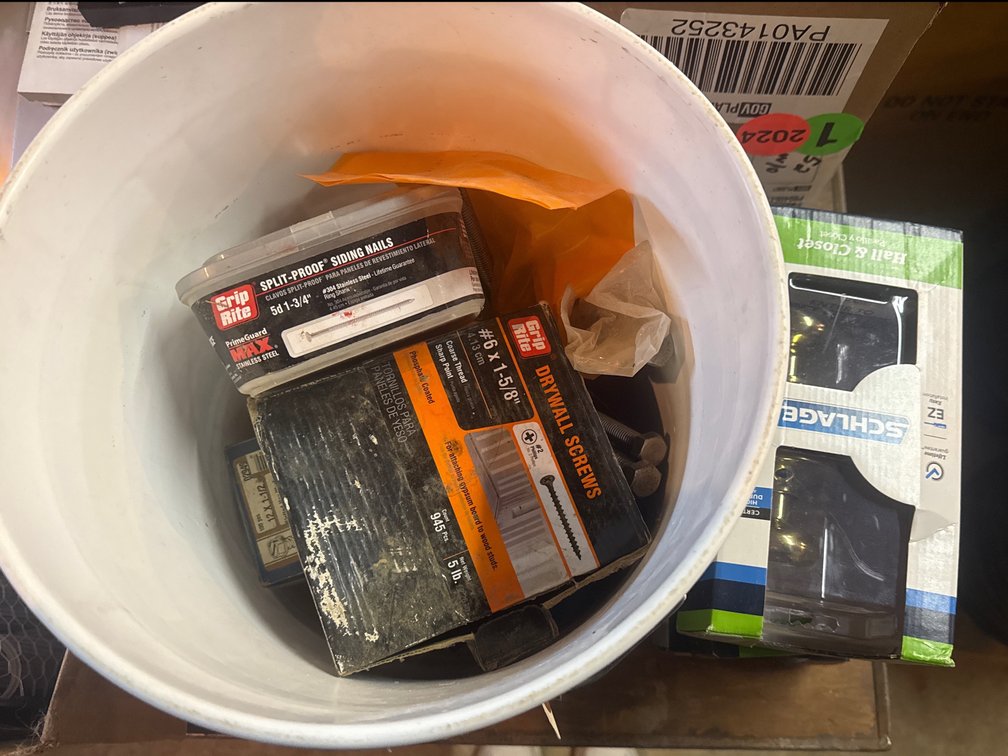 Doorknobs And Bucket Of Screws