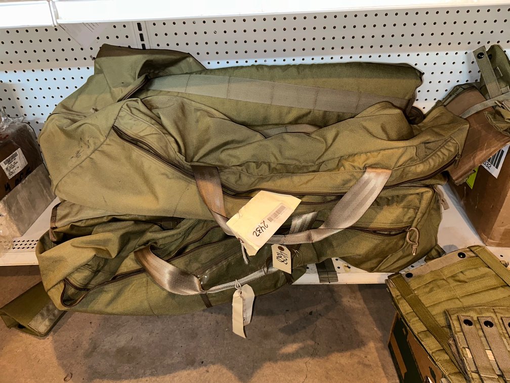 (2) Large Military Duffel Bags
