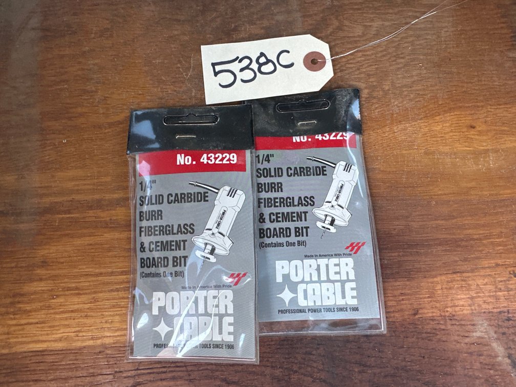 (2) New Porter Cable 1/4” Solid Carbide Burrs
