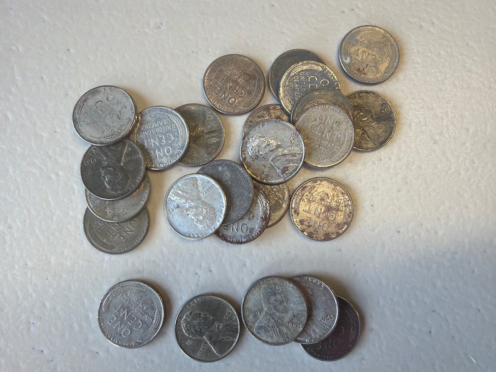 (25) 1¢ Steel Pennies