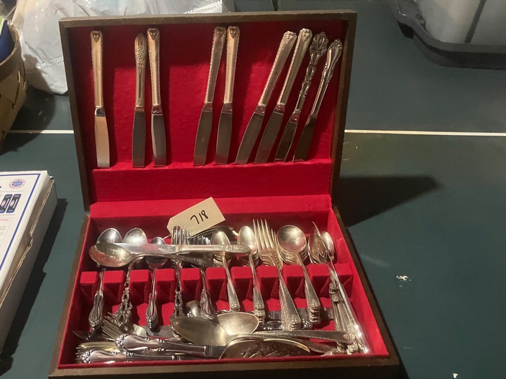 Silverware Set In Wood Case