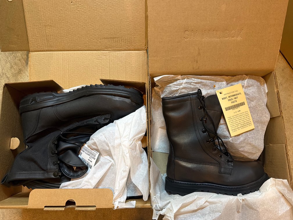 (7) Pairs Of Military Safety Boots