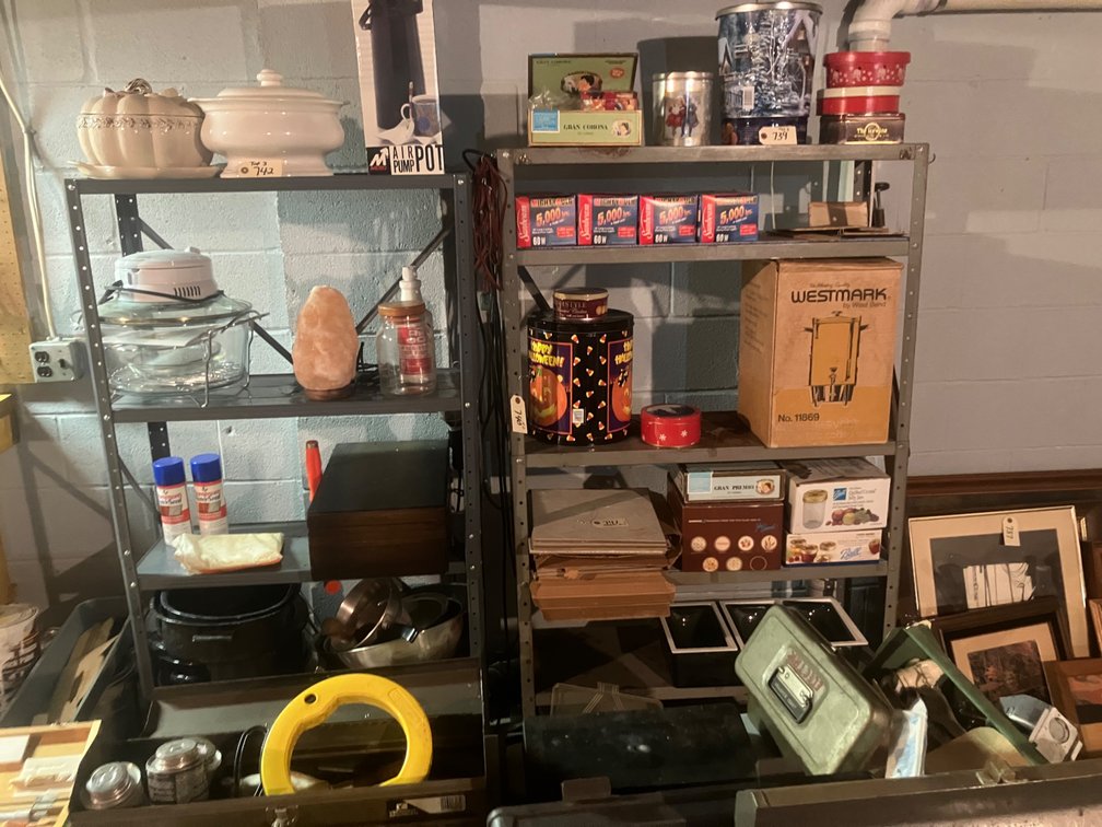 Metal shelves
