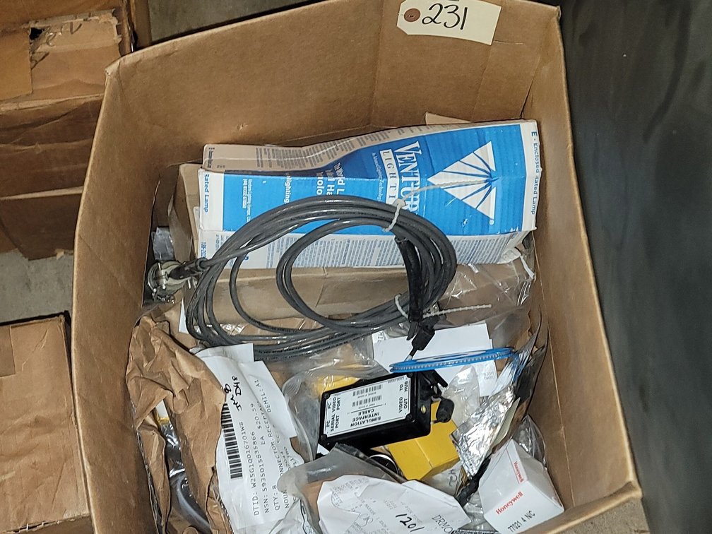 Box of Assorted Military Electrical Items