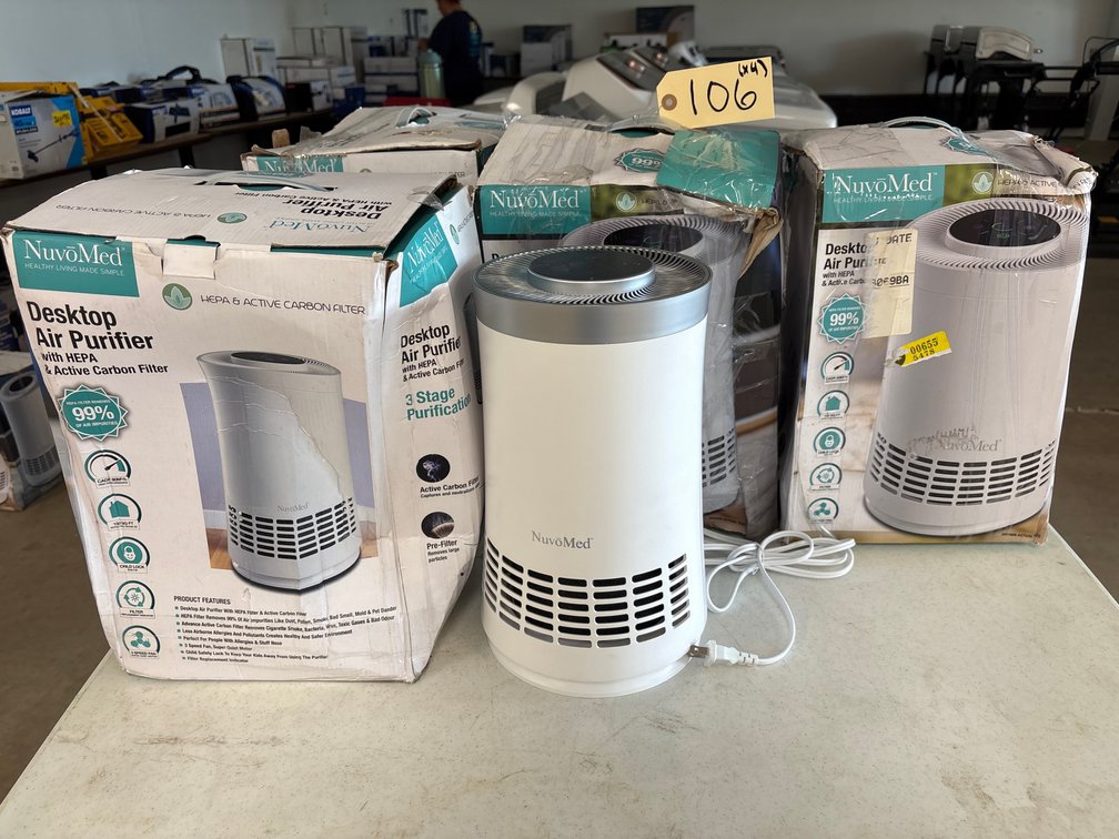 (4) New NuvoMed Desktop Air Purifier