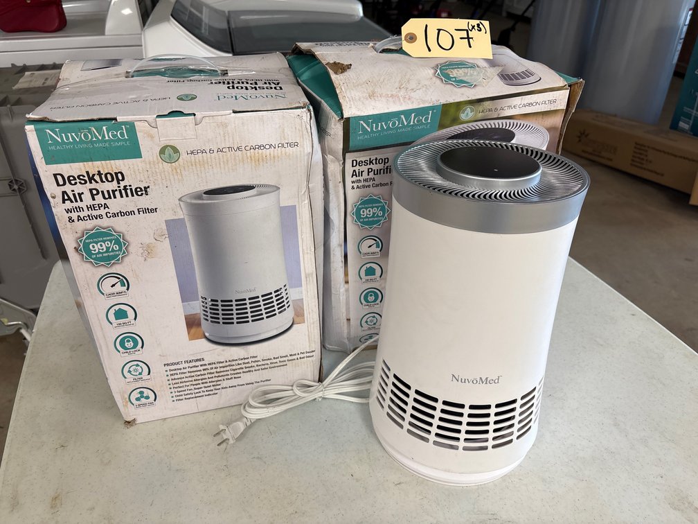 (3) New NuvoMed Desktop Air Purifier