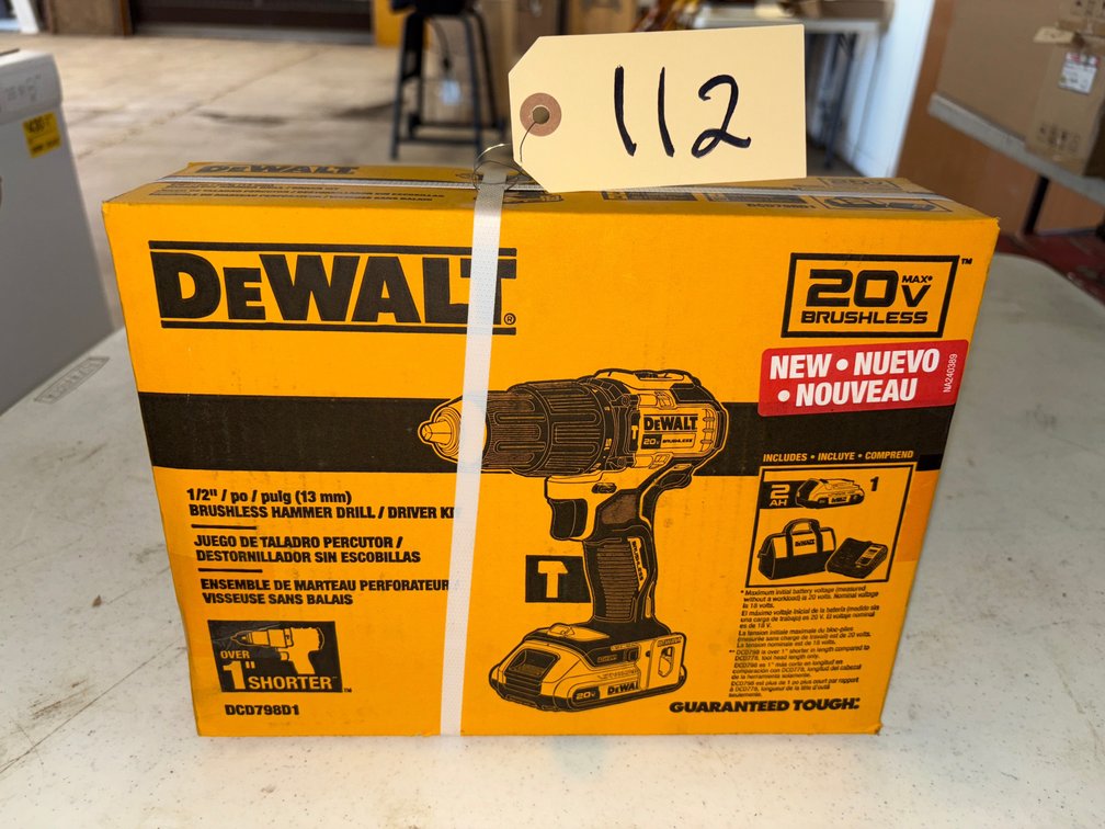New DeWalt 1/2” Brushless Hammer Drill