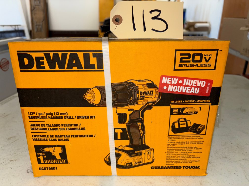 New DeWalt 1/2” Brushless Hammer Drill