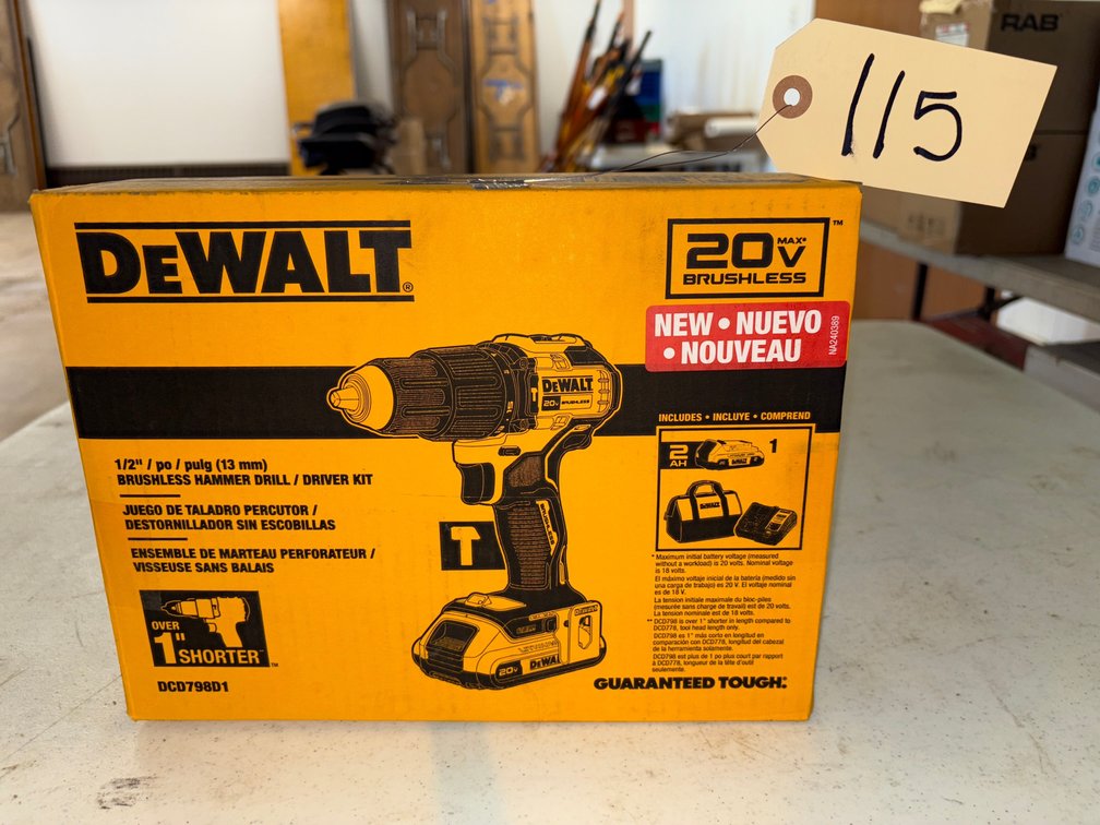 New DeWalt 1/2” Brushless Hammer Drill