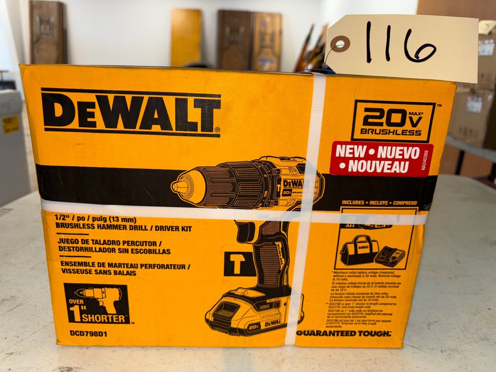 New DeWalt 1/2” Brushless Hammer Drill