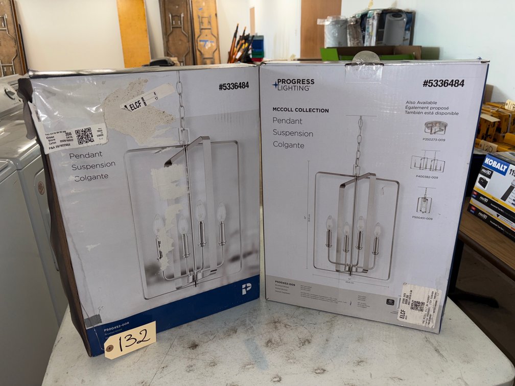 (2) New Brushed Nickel Pendant Lighting