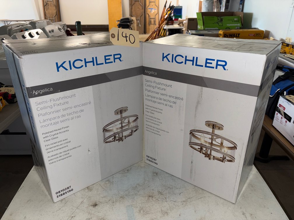 (2) New Semi-Flushmount Ceiling Fixture 