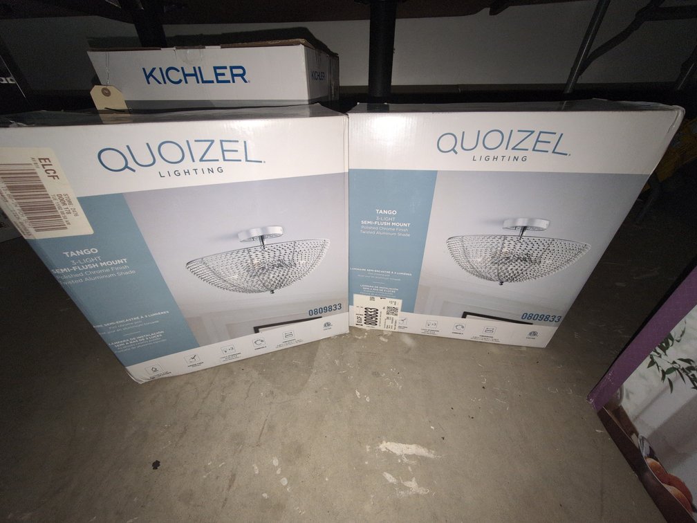 (2) New 3-Light Semi Flush Mount Shades