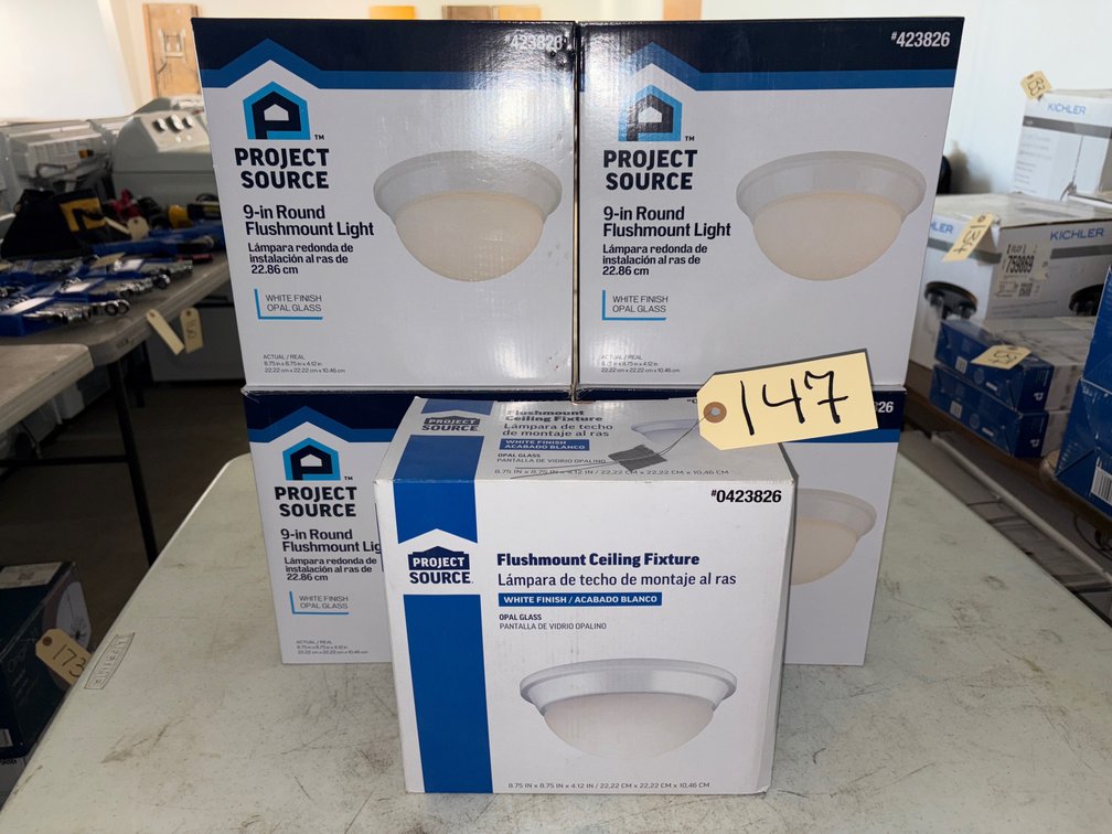 (5) New 9-in Flushmount Ceiling Fixture