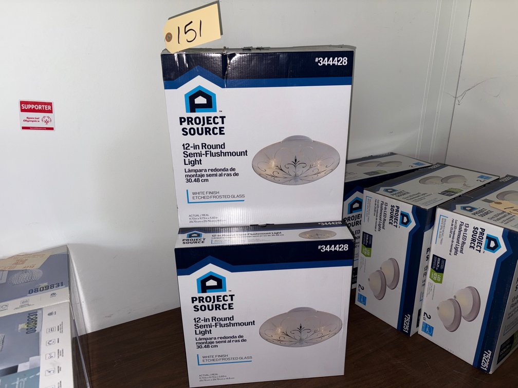 (7) New 12-in Round Semi-Flushmount Light 