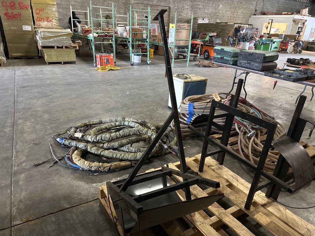 Metal Stand for Spray Foam or Blown Insulation Hose