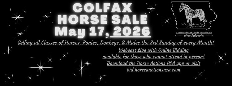 Image for Colfax Horse Sale  - SUNDAY, MAY 17TH - Colfax, Iowa