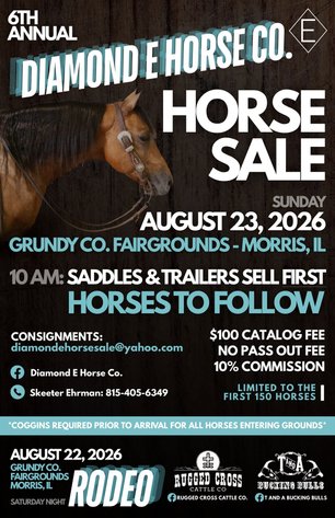 Image for Diamond E Horse Company 6th Annual Sale SUNDAY August 23rd - Morris, Illinois
