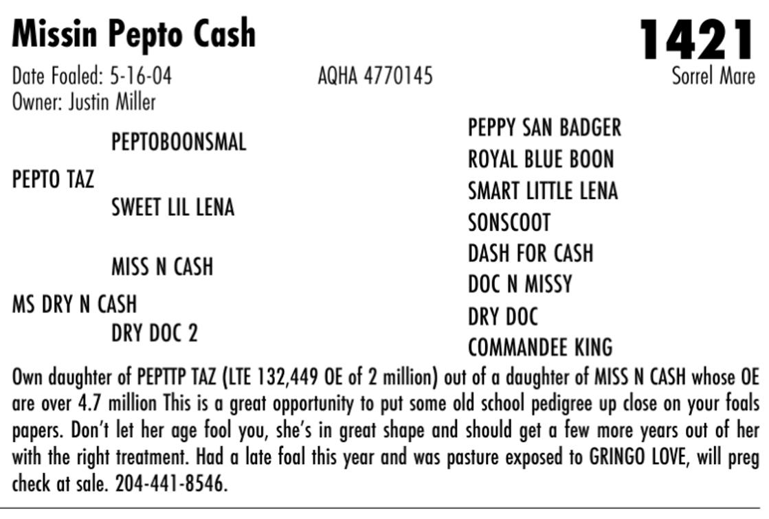 Missin Pepto Cash