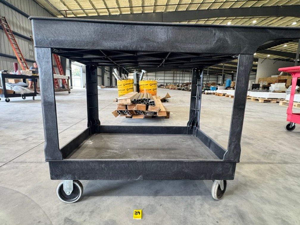 Black, Uline Utility Cart, 25"W x 45"D x 33"H