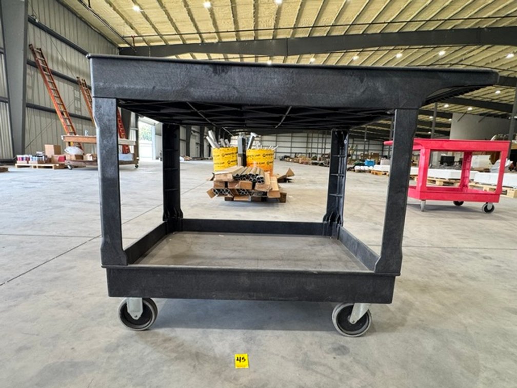 Black, Uline Utility Cart, 25"W x 45"D x 33"H