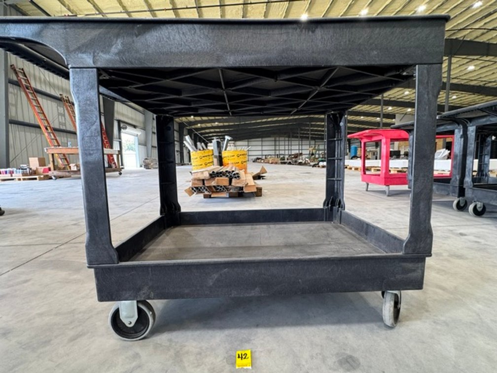 Black, Uline Utility Cart, 25"W x 45"D x 33"H